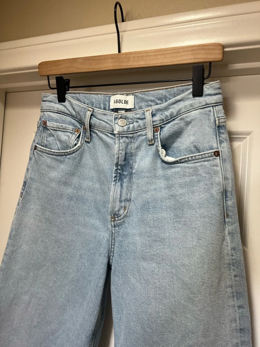 Agolde Ren High Rise Wide Leg Jeans in Beam 26 - Picture 7 of 12